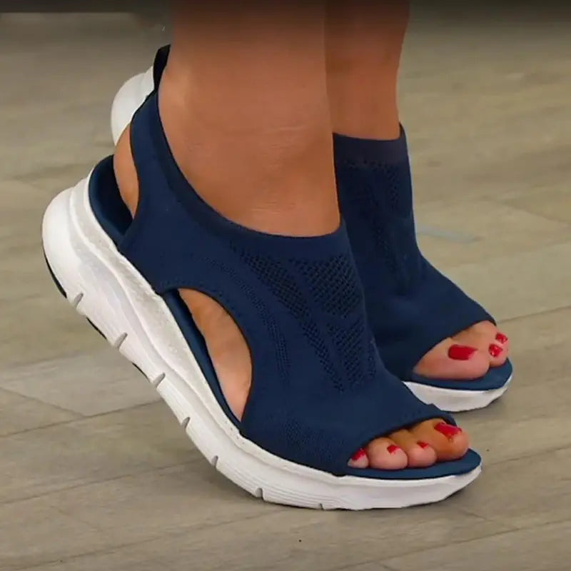 Sandales Orthopédiques Ultra-Confort en Bleu pour Femme - Respirantes, Antidérapantes et Stylées