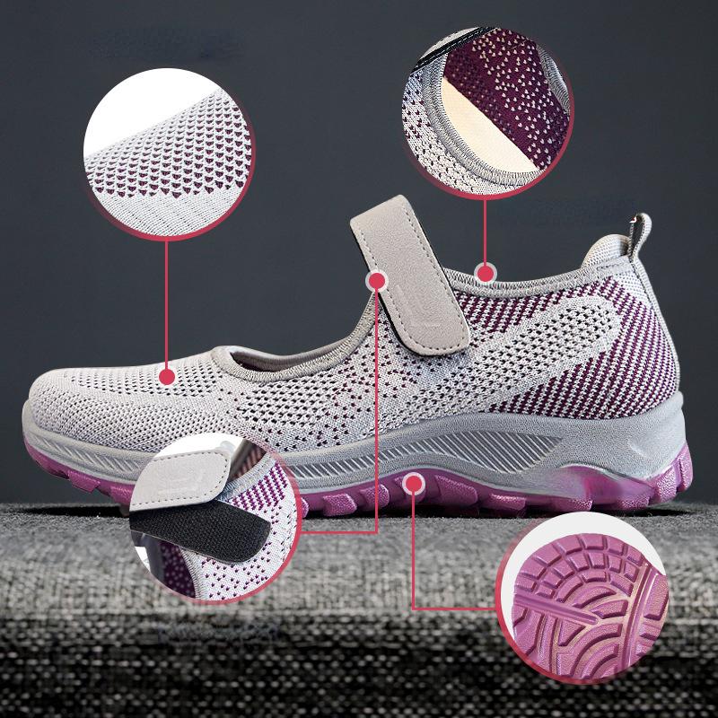 Chaussures de Marche Orthopédiques Respirantes à Scratch pour Femmes - Confort et Soutien Ultimes