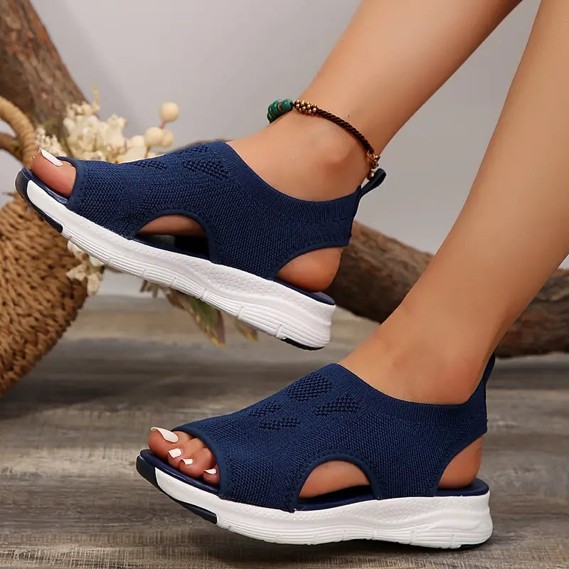 Sandales Orthopédiques Ultra-Confort en Bleu pour Femme - Respirantes, Antidérapantes et Stylées