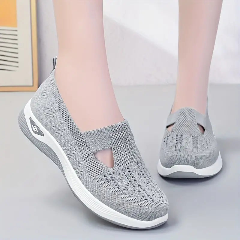 Chaussures Orthopédiques Confort Plus en Gris – Chaussures de Marche Légères et Respirantes