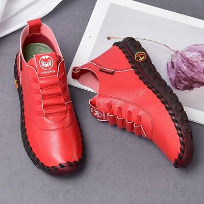 Chaussures de Marche Orthopédiques Flexibles en Rouge - Sneakers Confortables et Respirantes pour Femme