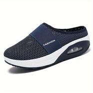 Sabots Orthopédiques Mules Femme - Bleu Marine - Coussin d'Air & Maille Respirante