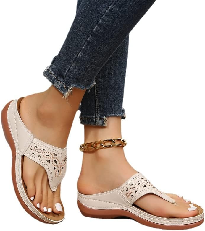 Sandales Orthopédiques Luxe Confort en Beige – Sandales de Marche Élégantes et Confortables