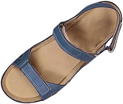 Sandales Orthopédiques Confortables Bleues à Scratch pour Femmes