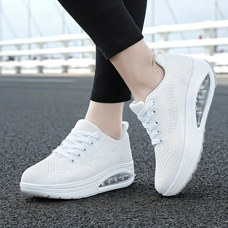 Baskets Orthopédiques Femme Confort Respirant Semelle Air - Blanc
