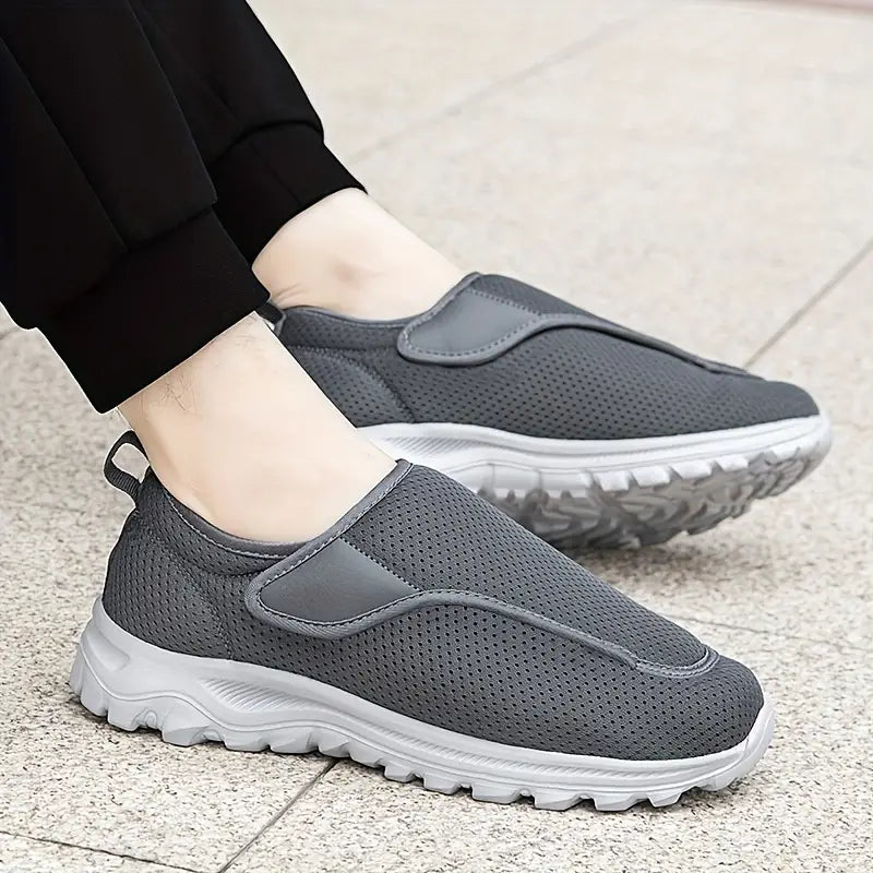 Baskets Orthopédiques Respirantes pour Homme en Gris - Confort et Maintien Optimal