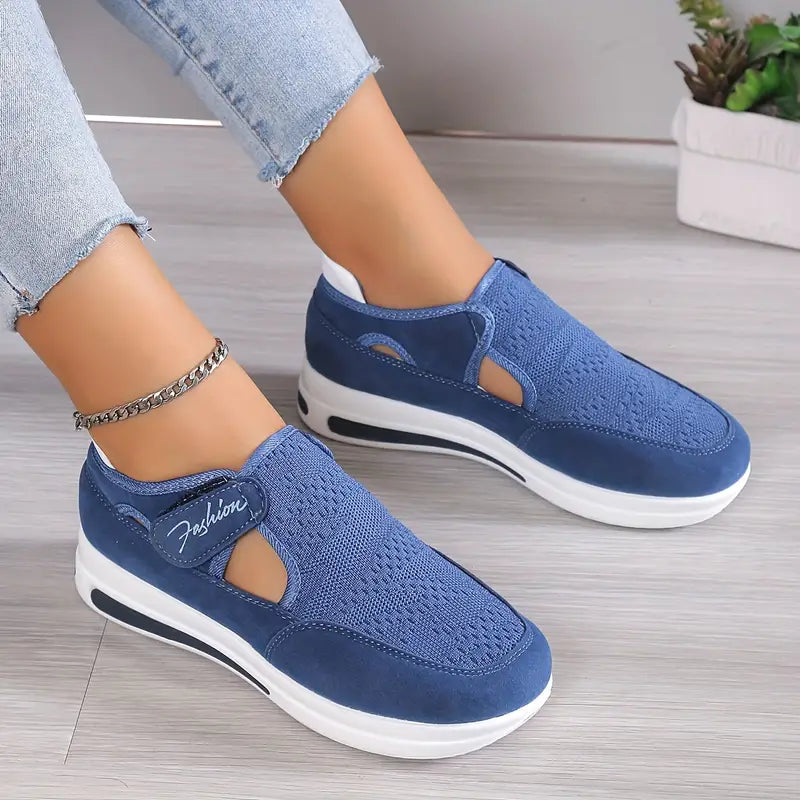 Basket Orthopédique Bleu à Semelle Épaisse - Confort et Style Respirant