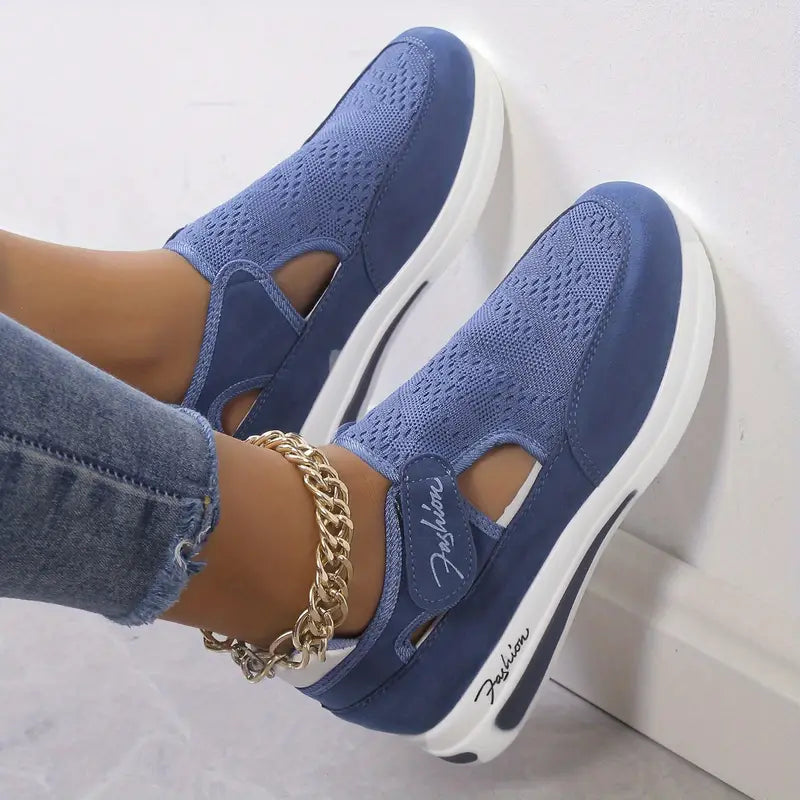 Basket Orthopédique Bleu à Semelle Épaisse - Confort et Style Respirant