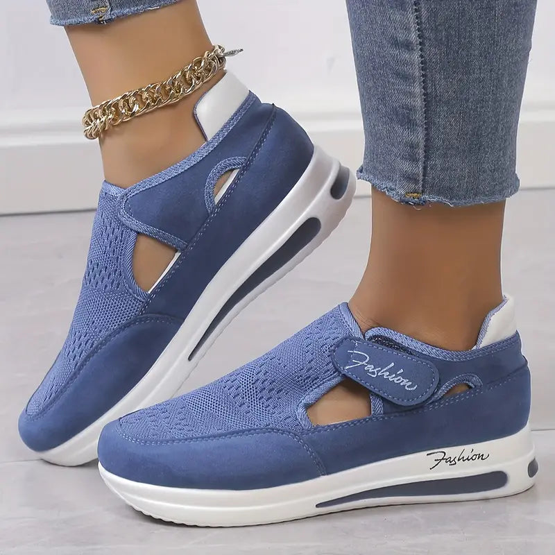 Basket Orthopédique Bleu à Semelle Épaisse - Confort et Style Respirant