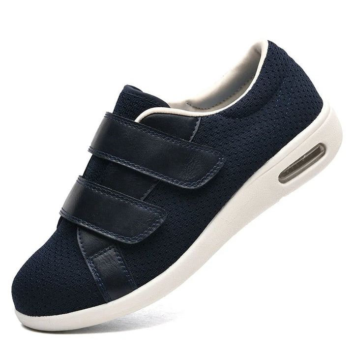 Chausson Orthopédique Respirant Bleu - Scratch Réglable - Pour Pieds Larges & Gonflés