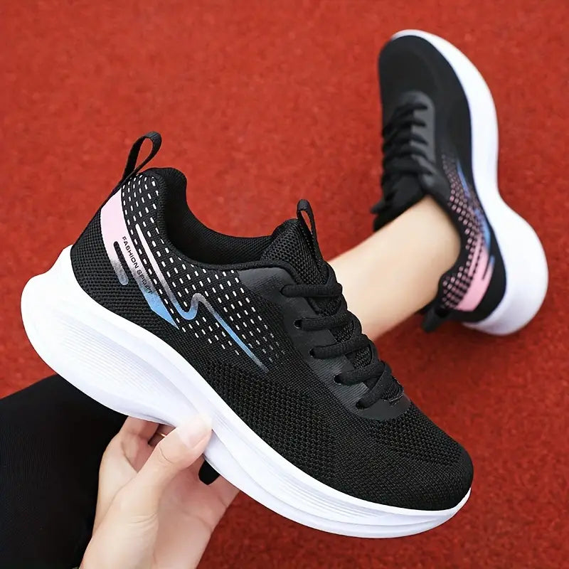 Baskets Orthopédiques Femme Respirantes en Maille Noir - Confort et Soutien Optimal