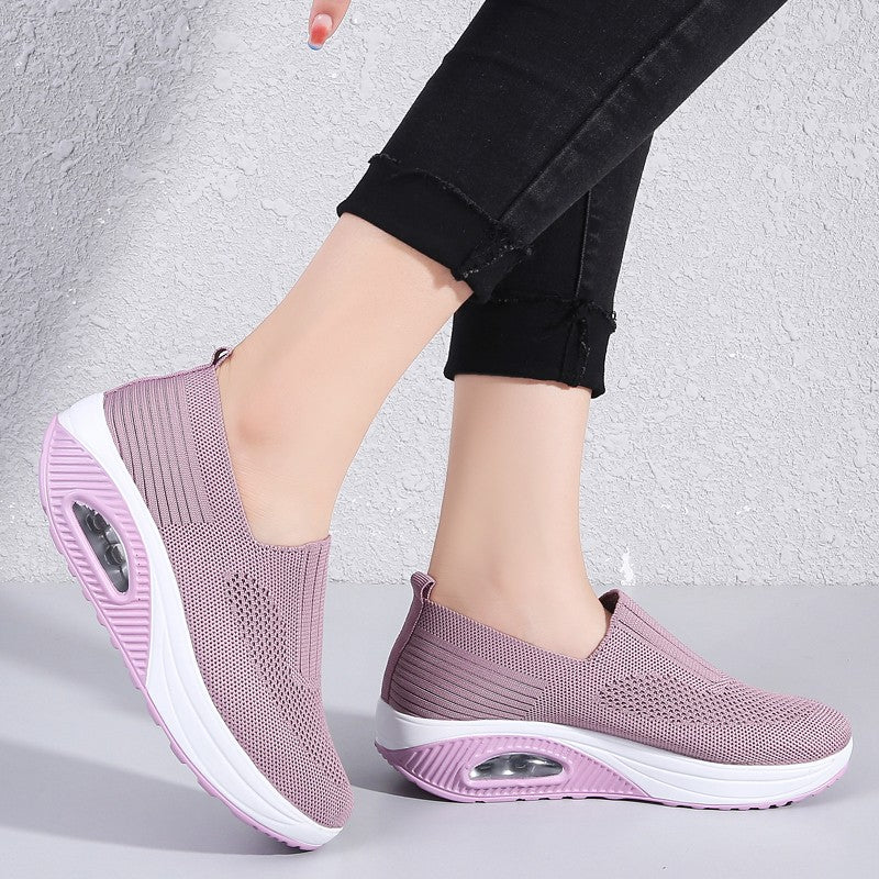 Baskets Orthopédiques Légères et Respirantes en rose - Chaussures en Maille avec Semelle à Coussin d'Air