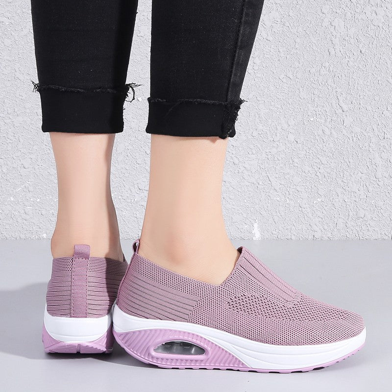 Baskets Orthopédiques Légères et Respirantes en rose - Chaussures en Maille avec Semelle à Coussin d'Air