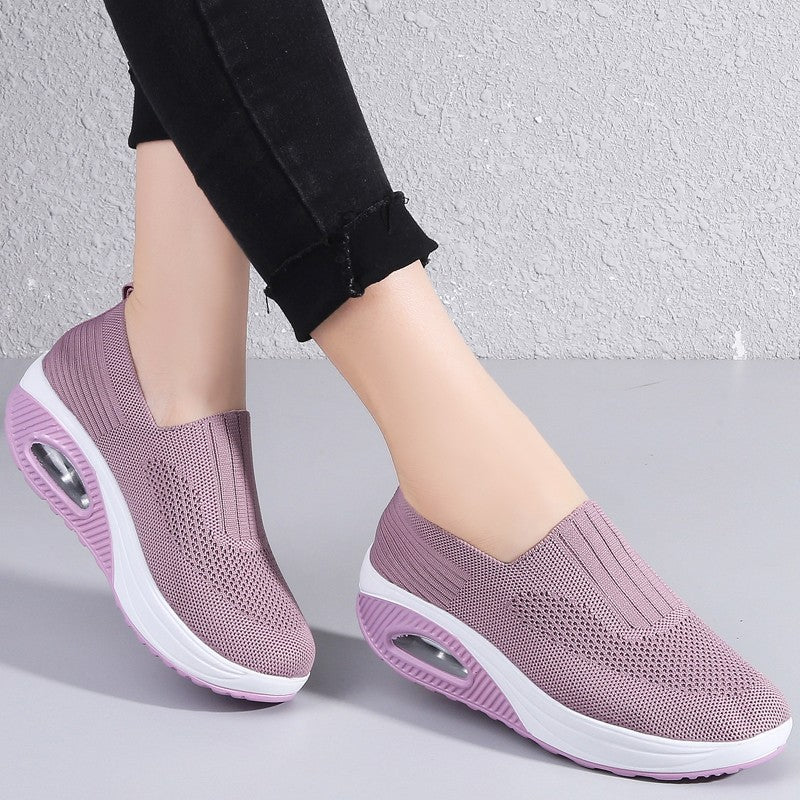 Baskets Orthopédiques Légères et Respirantes en rose - Chaussures en Maille avec Semelle à Coussin d'Air