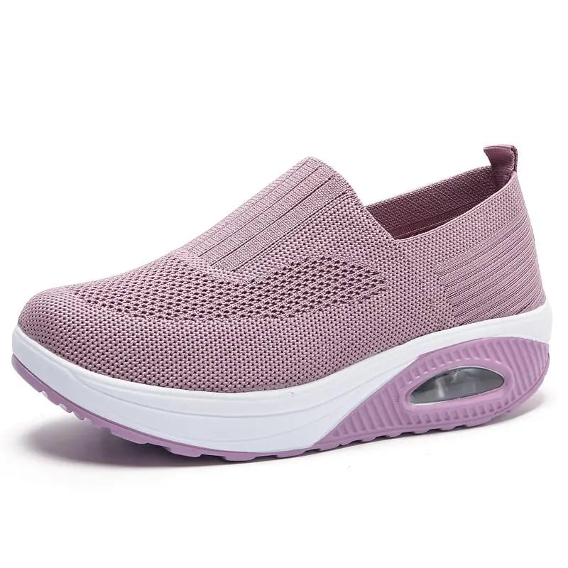 Baskets Orthopédiques Légères et Respirantes en rose - Chaussures en Maille avec Semelle à Coussin d'Air