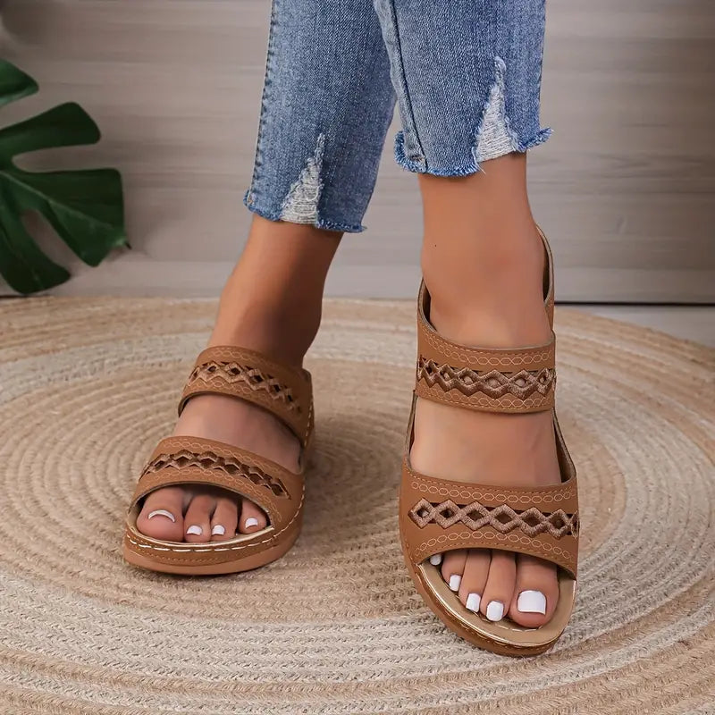 Sandales Orthopédiques Élégance Confort en Marron – Sandales de Marche Légères et Stylées