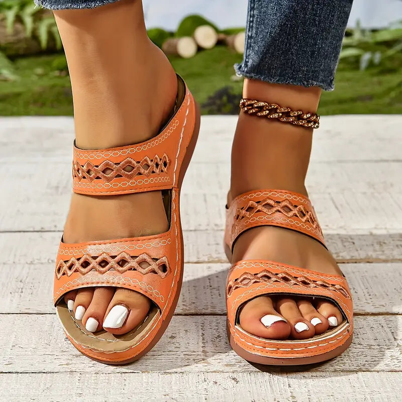 Sandales Orthopédiques Élégance Confort en Orange – Sandales de Marche Légères et Stylées