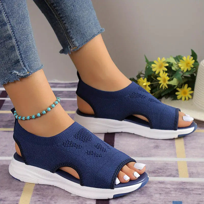 Sandales Orthopédiques Ultra-Confort en Bleu pour Femme - Respirantes, Antidérapantes et Stylées
