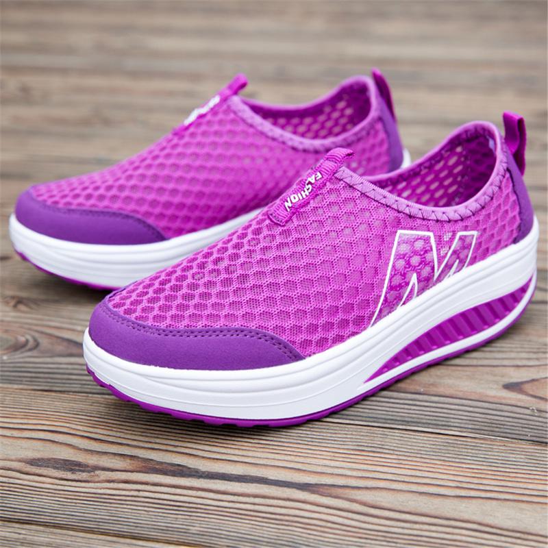 Chaussures de Marche Orthopédiques en Violet à Enfiler - Confort et Style Inégalés pour Femme