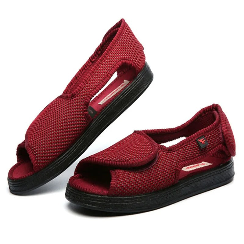 Chaussons Orthopédiques pour Diabétiques Confort Respirant Rouge - Protection et Bien-être Quotidien