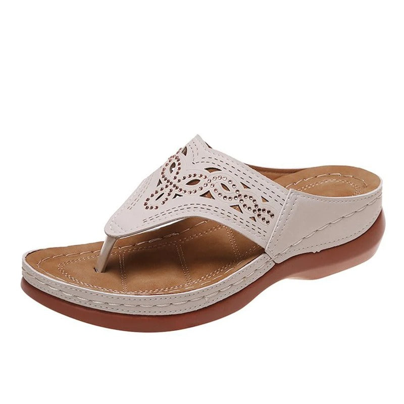 Sandales Orthopédiques Luxe Confort en Beige – Sandales de Marche Élégantes et Confortables