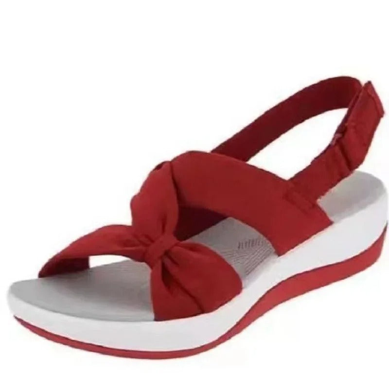 Sandales Orthopédiques Rouges à Plateforme pour Femmes - Confort et Soutien pour Vos Pieds