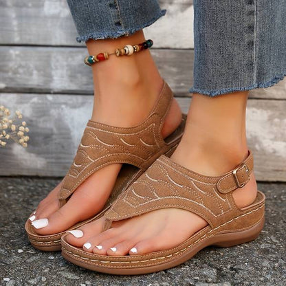 Sandales Orthopédiques Légères et Élégantes en Beige - Tongs Confortables avec Boucle Réglable