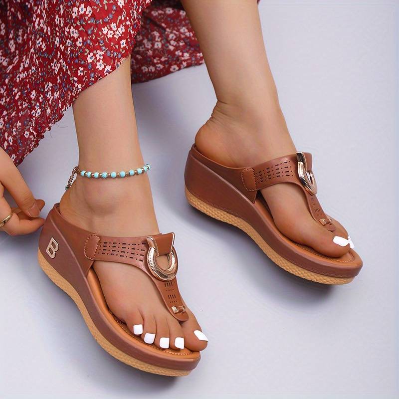 Sandales Orthopédiques à Plateforme en Marron - Confort et Élégance pour Femme