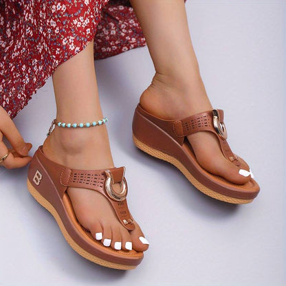 Sandales Orthopédiques à Plateforme en Marron - Confort et Élégance pour Femme