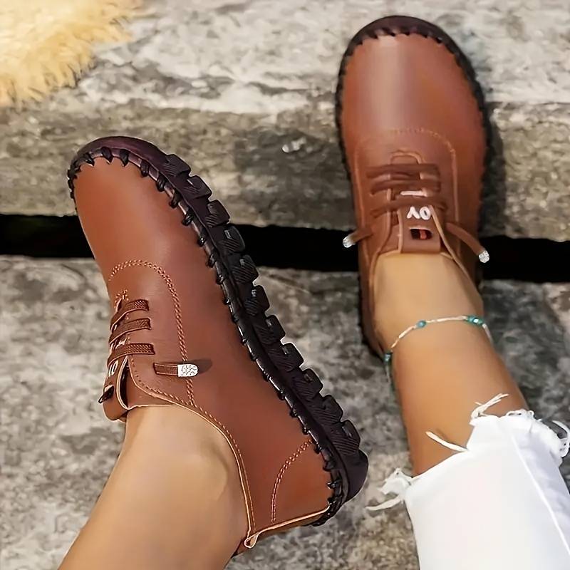 Chaussures de Marche Orthopédiques Flexibles en Marron - Sneakers Confortables et Respirantes pour Femme