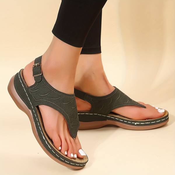 Sandales Orthopédiques Légères et Élégantes en Vert - Tongs Confortables avec Boucle Réglable