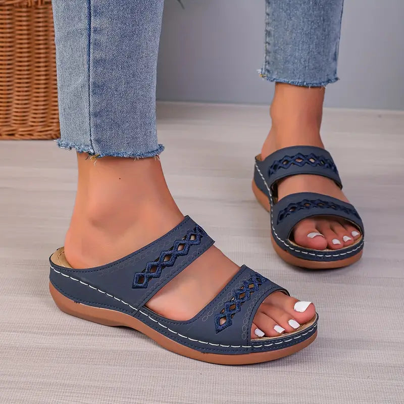 Sandales Orthopédiques Élégance Confort en Bleu – Sandales de Marche Légères et Stylées