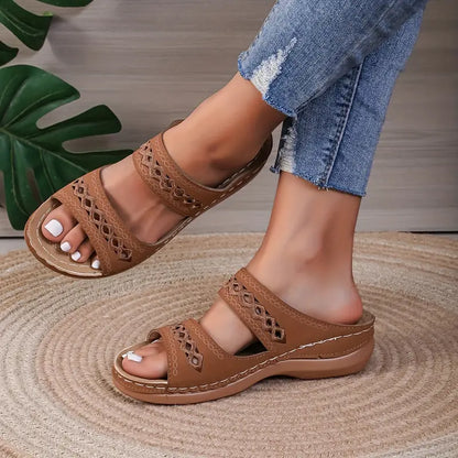 Sandales Orthopédiques Élégance Confort en Marron – Sandales de Marche Légères et Stylées