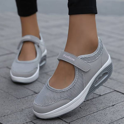 Chaussures Orthopédiques Grises à Scratch Confort Plus - Alliez Style et Bien-être