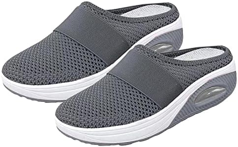 Sabots Orthopédiques Mules Femme - Gris - Coussin d'Air & Maille Respirante