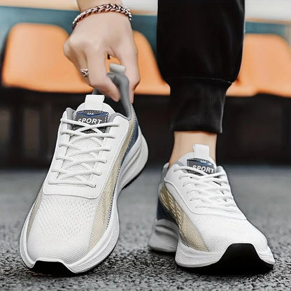 Baskets Homme Légères et Respirantes – Confort Optimal pour la Marche - Blanc