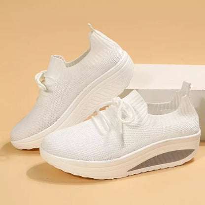Baskets Blanches Respirantes à Semelle Épaisse Orthopédique - Confort et Style Moderne