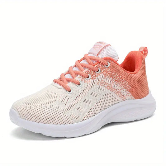 Baskets Orthopédiques Blanches et Oranges Respirantes - Confort et Soutien