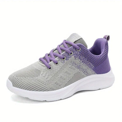 Baskets Orthopédiques Gris et Violet Respirantes - Confort et Soutien