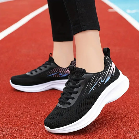 Baskets Orthopédiques Femme Respirantes en Maille Noir - Confort et Soutien Optimal