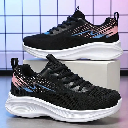 Baskets Orthopédiques Femme Respirantes en Maille Noir - Confort et Soutien Optimal