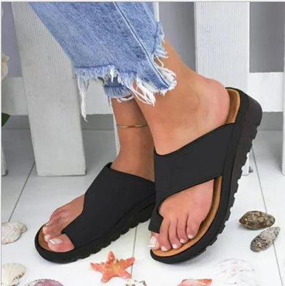 Sandale Orthopédique Correctrice Hallux Valgus Noires Femmes - Alliez Confort et Élégance au Quotidien