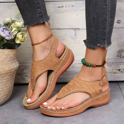 Sandales Orthopédiques Légères et Élégantes en Beige - Tongs Confortables avec Boucle Réglable