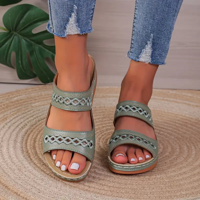Sandales Orthopédiques Élégance Confort en Vert – Sandales de Marche Légères et Stylées