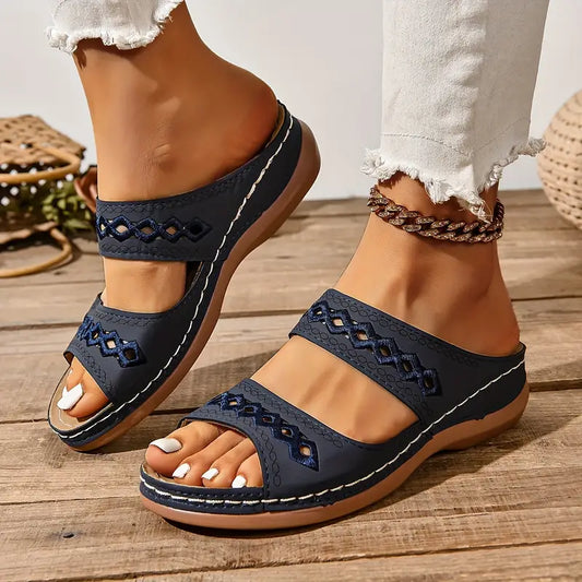 Sandales Orthopédiques Élégance Confort en Bleu – Sandales de Marche Légères et Stylées