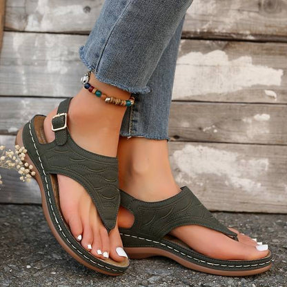Sandales Orthopédiques Légères et Élégantes en Vert - Tongs Confortables avec Boucle Réglable