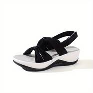 Sandales Orthopédiques Noires à Plateforme pour Femmes - Confort et Soutien pour Vos Pieds