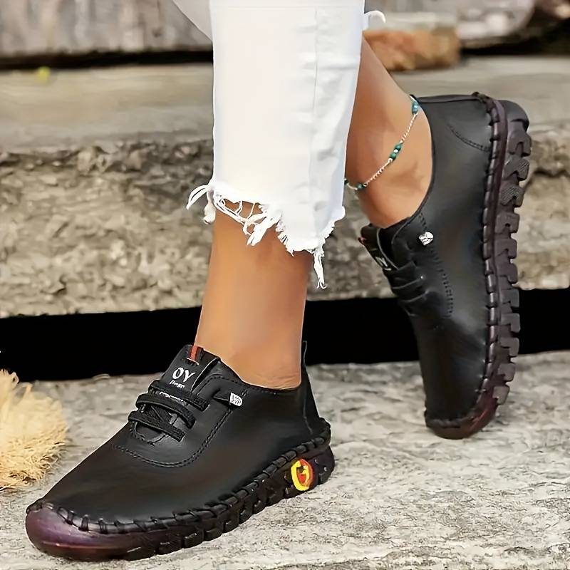 Chaussures de Marche Orthopédiques Flexibles en Noir - Sneakers Confortables et Respirantes pour Femme