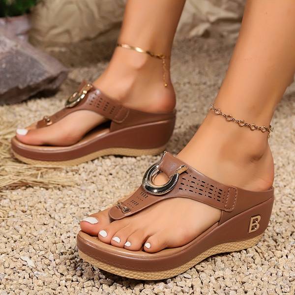 Sandales Orthopédiques à Plateforme en Marron - Confort et Élégance pour Femme