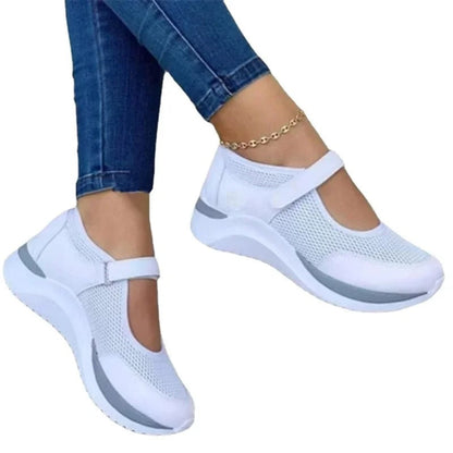 Chaussures Orthopédiques et Respirantes à Sangle pour Femmes en Gris